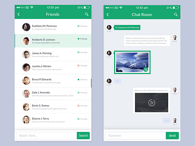 chat app app chat friend list social ui ux