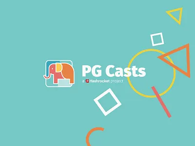PG Casts bright elephant fun identity logo screencasts shapes