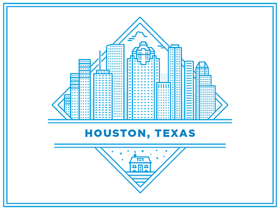 Favor in Houston delivery favor houston illustration line skyline texas