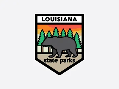 Louisiana Patch apparel bear color design icon illustration logo patch retro south texture vintage