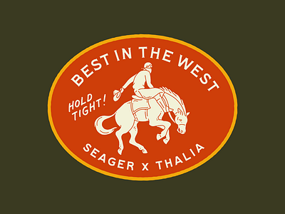 Seager and Thalia Surf bandana bucking cowboy horse patch seager surf thalia vintage