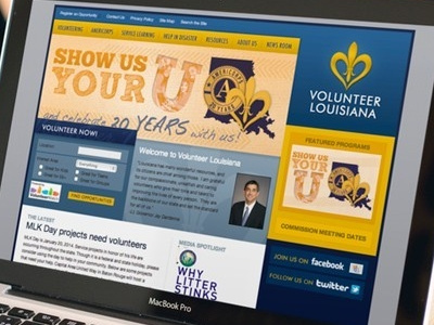 Volunteer Louisiana Website branding concept louisiana marketing tagline visual design website