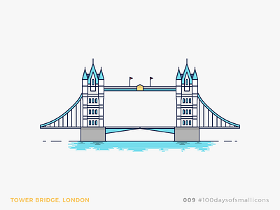 009 - #100daysofsmallicons bridge building england icon illustration landmark london tower bridge travel vector world