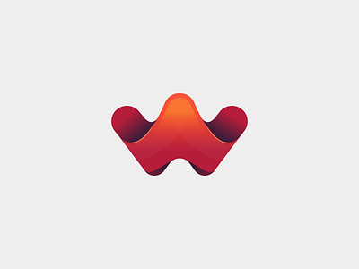 Logo proposal for 'Wezard' 3d abstract colorful gradient letter logo logo design shades w