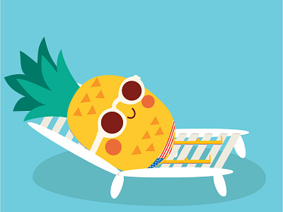 Pineapple Sunshine cute food funny illustration pineapple summer vector