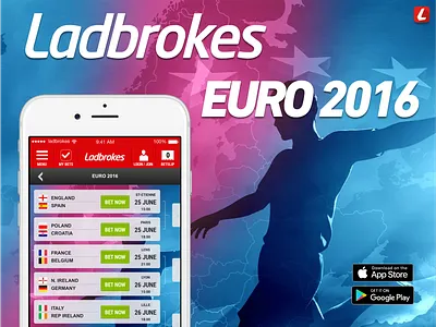 Ladbrokes Euros 2016 Mobile betting euro 2016 ladbrokes graphic design mobile ui ux