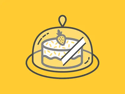 Cake cake design flat food icon illustration lines