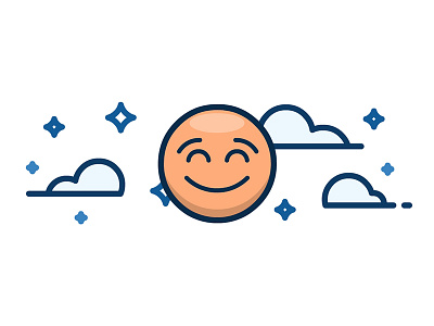 Smiles clouds illustration line icon lines rainbows smile stars sun