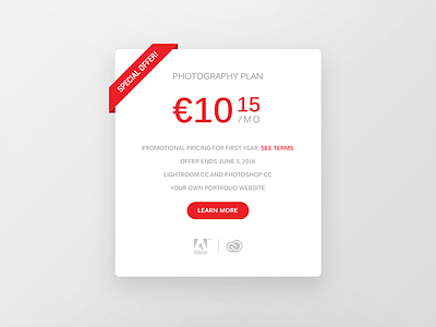 Special Offer. 036 adobe daily ui offer red special ui ui design ux