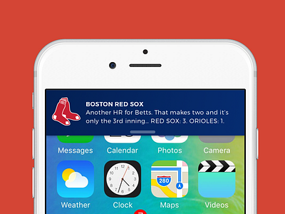 Daily UI #049 - Notifications 049 alert baseball challenge daily dailyui ios notification notifications red sox sketch sketchapp