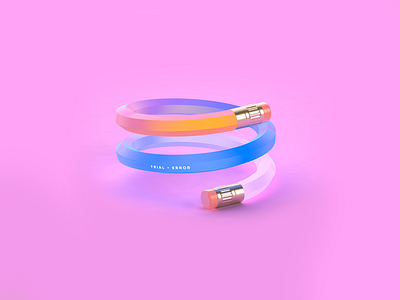 Trial and Error 3d cinema 4d creative erase minimal neon pastel pencil process trial and error