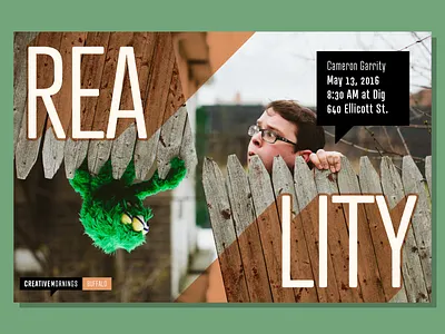 CM Buffalo - Cameron Garrity buffalo creative mornings poster reality speaker typography