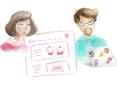 Rough concepting character illustration people ui watercolor