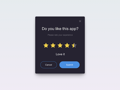 Daily UI #016 - Pop-Up challenge daily ui material overlay pop up rating ui