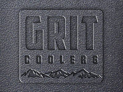 GRIT Coolers Logo coolers graphic design ice chest logo design mountains outdoors rugged texture