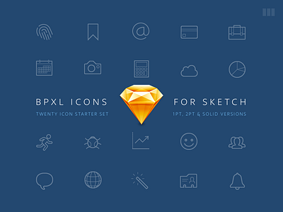 BPXL Icons for Sketch bpxl flat free freebie icon icons outline resource set sketch solid vector