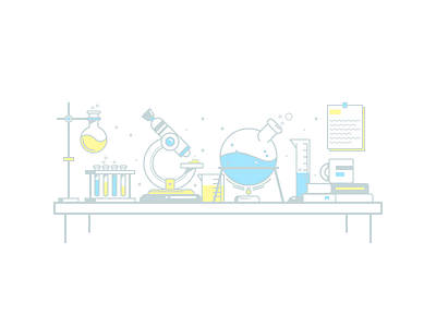 Research illustration learning microscope research science sprint testing vector