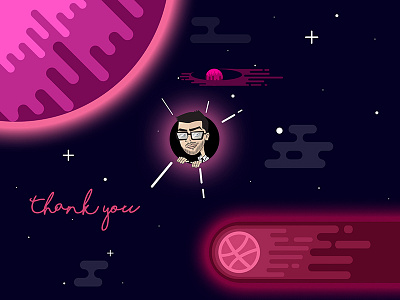 Thank you , Dribbble galaxy liquid space