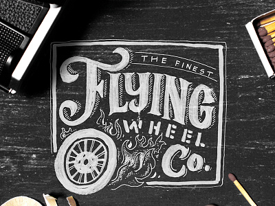 Flying Wheel Co. brush handlettering handmade hipster ink instagram lettering logo typography vintage