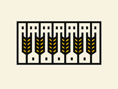 Wheat beer icon lines logo simple thick wheat yeast