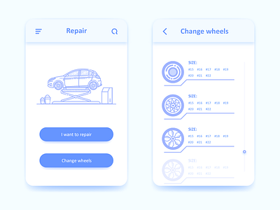 Repair app car repair ui