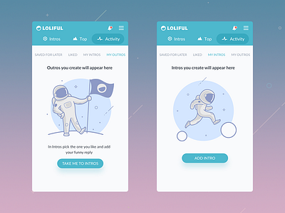 Loliful.io onboarding astronaut blank loliful onboarding