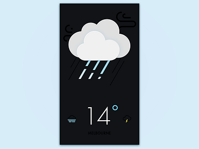 Weather App blowing cloudy graphic ios melbourne rainy weather