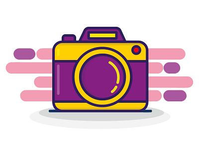 Flat icon camera design flat gidartstydio gide1artstydio handmade icon illustration illustrator photo texture vector