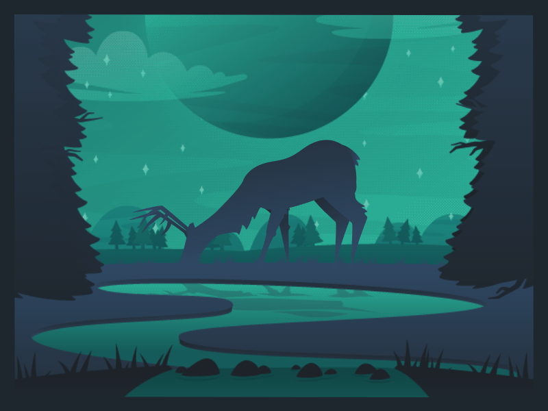 Woodland Wanderer aftereffects animation deer gif nature wanderer woodland