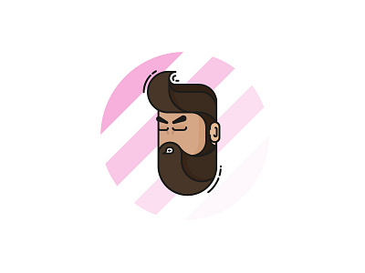 Selfportrait beard flat illustration me vector