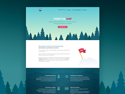 Promotion Camp Web animation brand branding camp day flat identity landing page night promotion