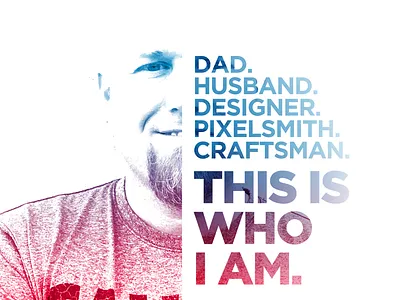 Who I am gotham bold gradient knockout