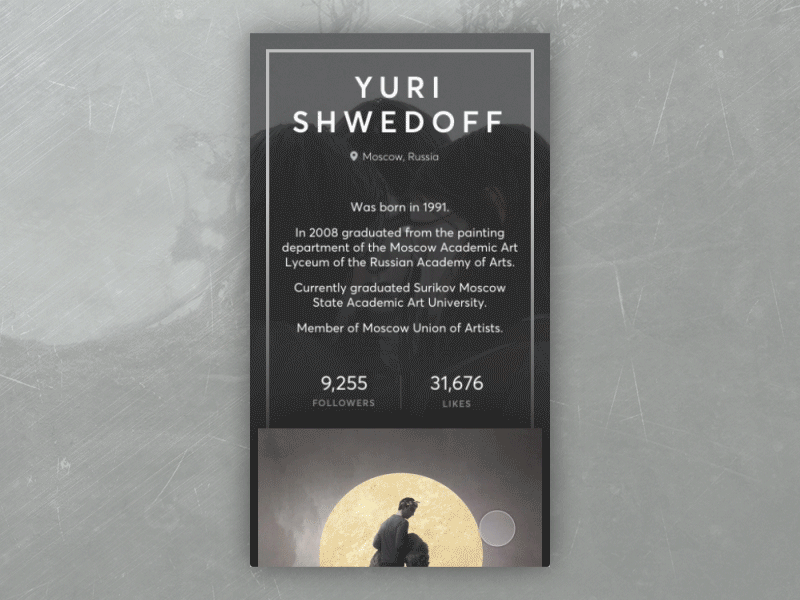 Daily UI #006 - Profile Page daily dailyui gif principle profile prototype ui