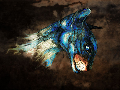 Ethereal Cat cat cats mixed media mystical cats oriental pen and ink pussy cat siamese tiger tyger