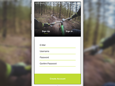 Bike Sports - Sign Up View animation app free freebie ios iphone sketch sketchapp ui user experience user interface ux