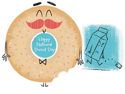 Donut And Milk characters donut milk nationaldonutday