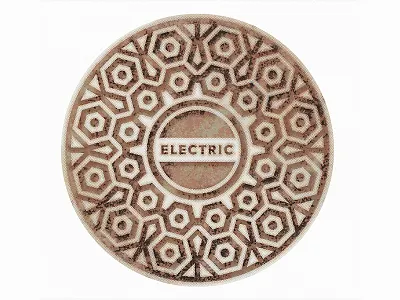 "Oh we gonna rock down to Elec-tric Av-en-ue city eddy grant geometric halftone illustration logo mark texture