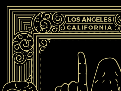 Los Angeles Hands detail floral flourish hands illustration swirls vector