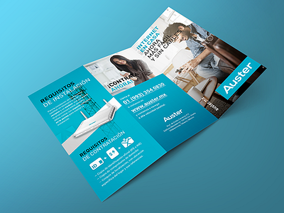 Auster — Trifold brochure brochure flyer internet mockup telecom trifold