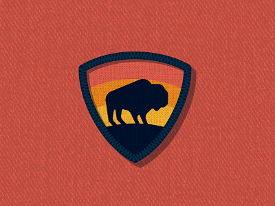 Outside Lands Patch: Bison badge bison buffalo dan kuhlken dkng icon nathan goldman patch san francisco vector