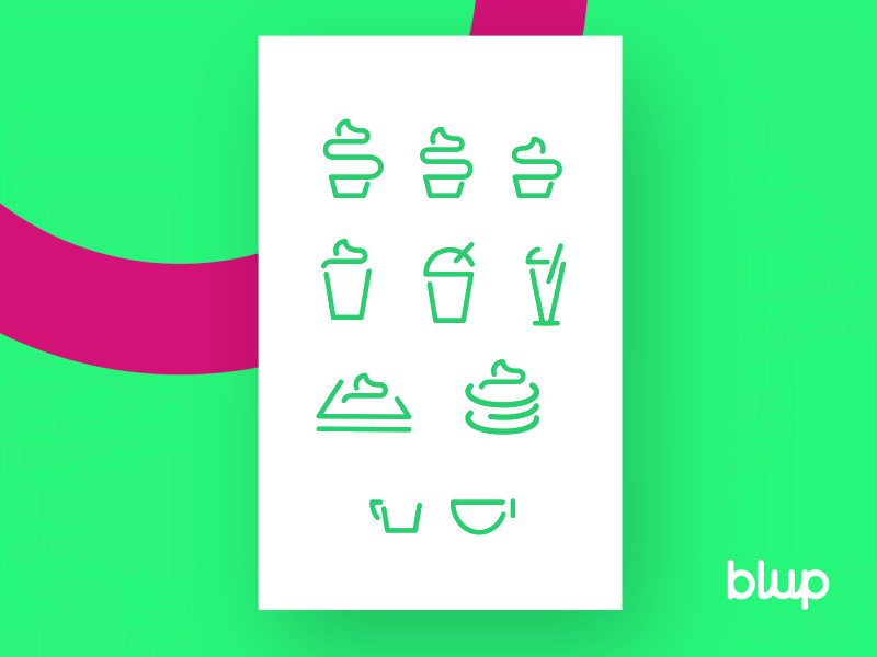 Icons Blup brand flat graphics icon line logo ui ux web