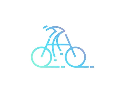 Biking biking cycling free gradient illustration minimal simplified spirit vector