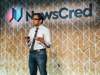 #ThinkContent Summit stage backdrop dimension identity lighting logo speaker stage startup wood