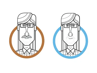 Self Portrait illustrator mustache portrait self portrait vector