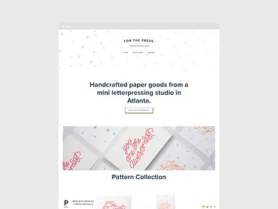 For The Press Site Design big type design letterpress printer small business website