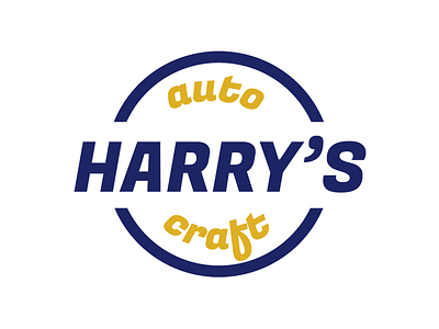 Harry's Auto badge branding color design illustrator logo mid century throwback vector vintage