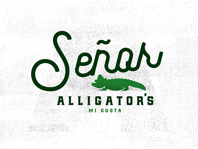 Señor Alligators | Mi Gusta! alligator gritty logo mark script simple texture type vector