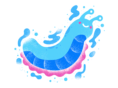 Slug animal character grit happy illustration mollusk slime slug spirit texture zoo
