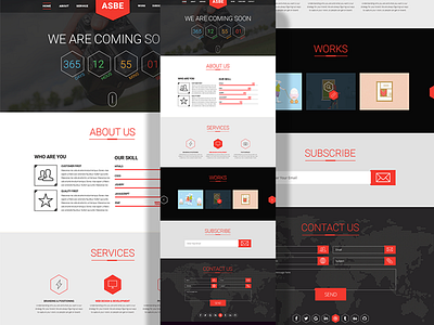 ASBE Free Coming Soon Template (PSD+HTML) clean comming soon counter css download free freebie htm latest mordern psd under contstruction