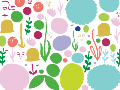 Happy Beans Art adobe illustrator faces flowers spring vector